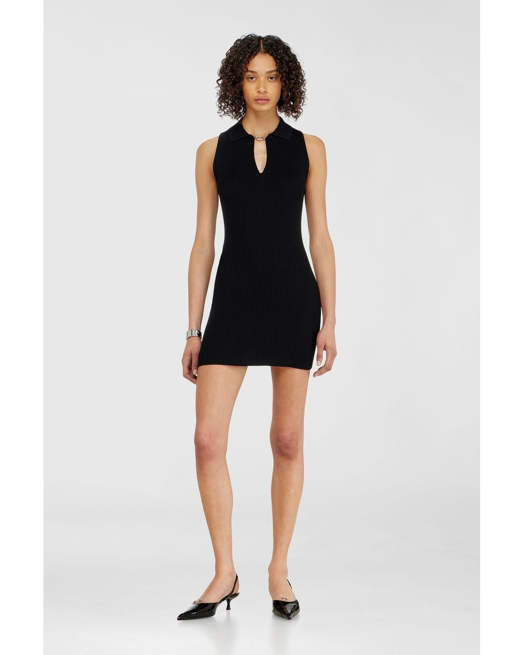 DIESEL Black Short Polo Dress