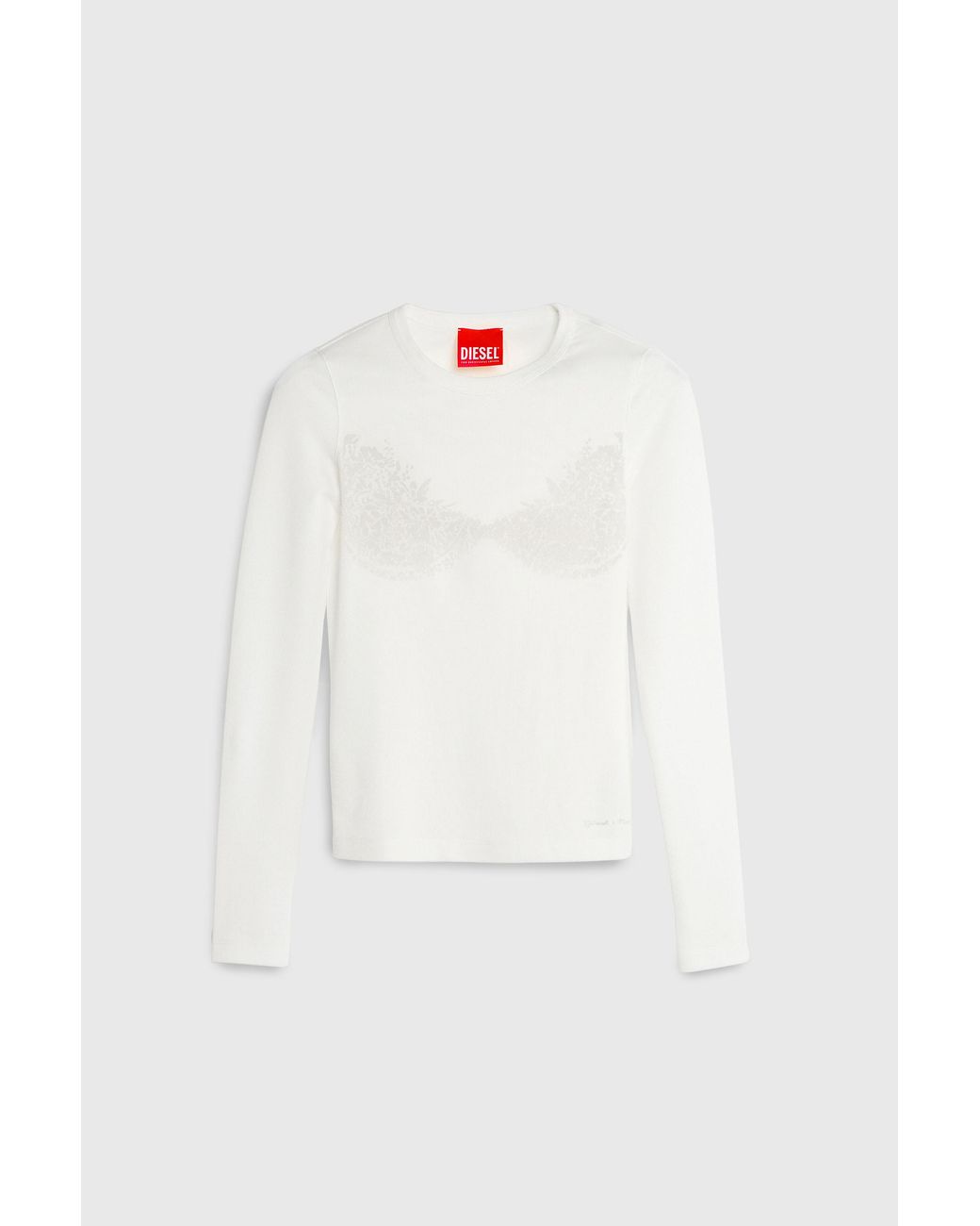 DIESEL White Top Mit Devoré-Spitze-Effekt