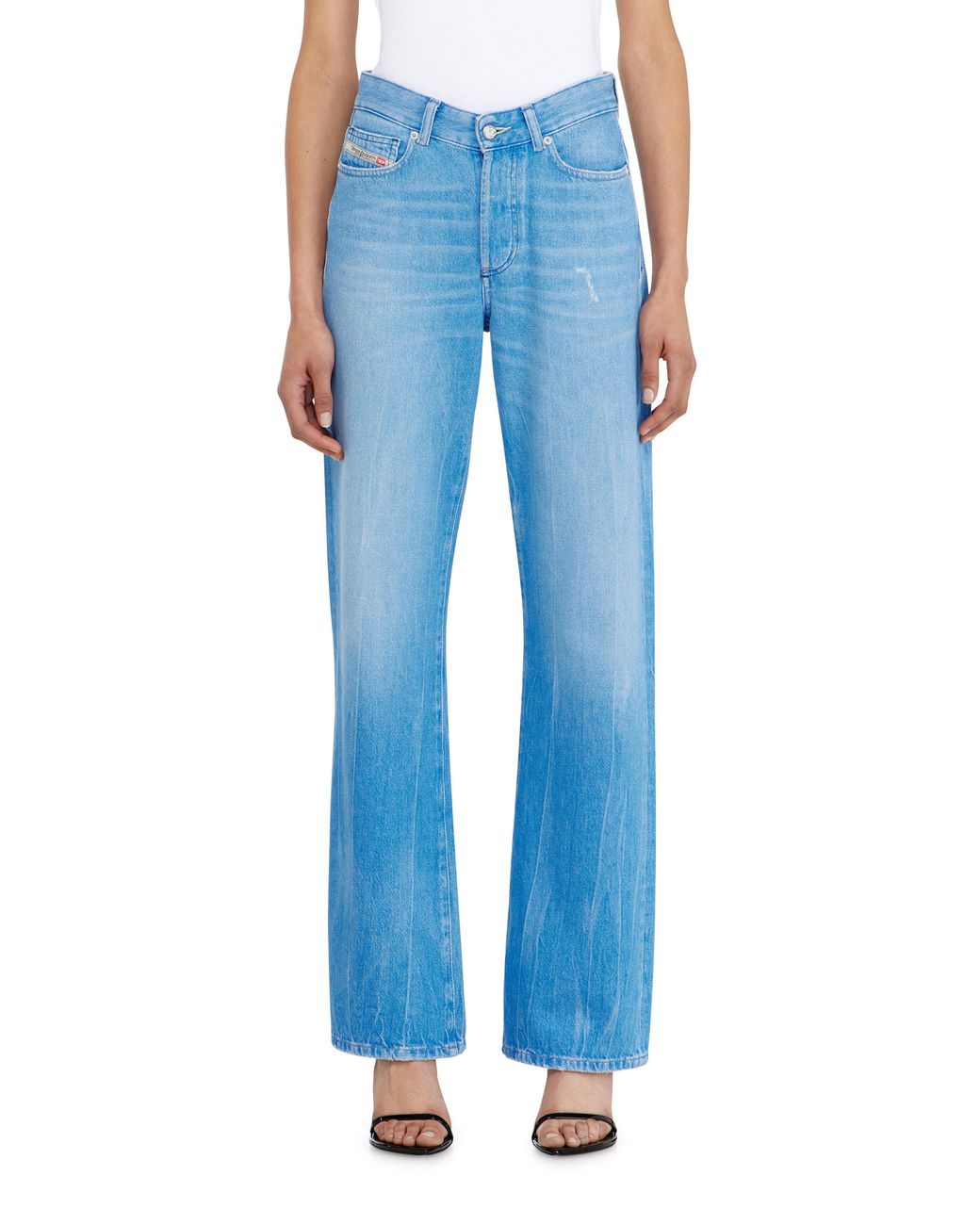 DIESEL Blue Regular Jeans High Waist 1971 D-Sent, Light, Button Fly