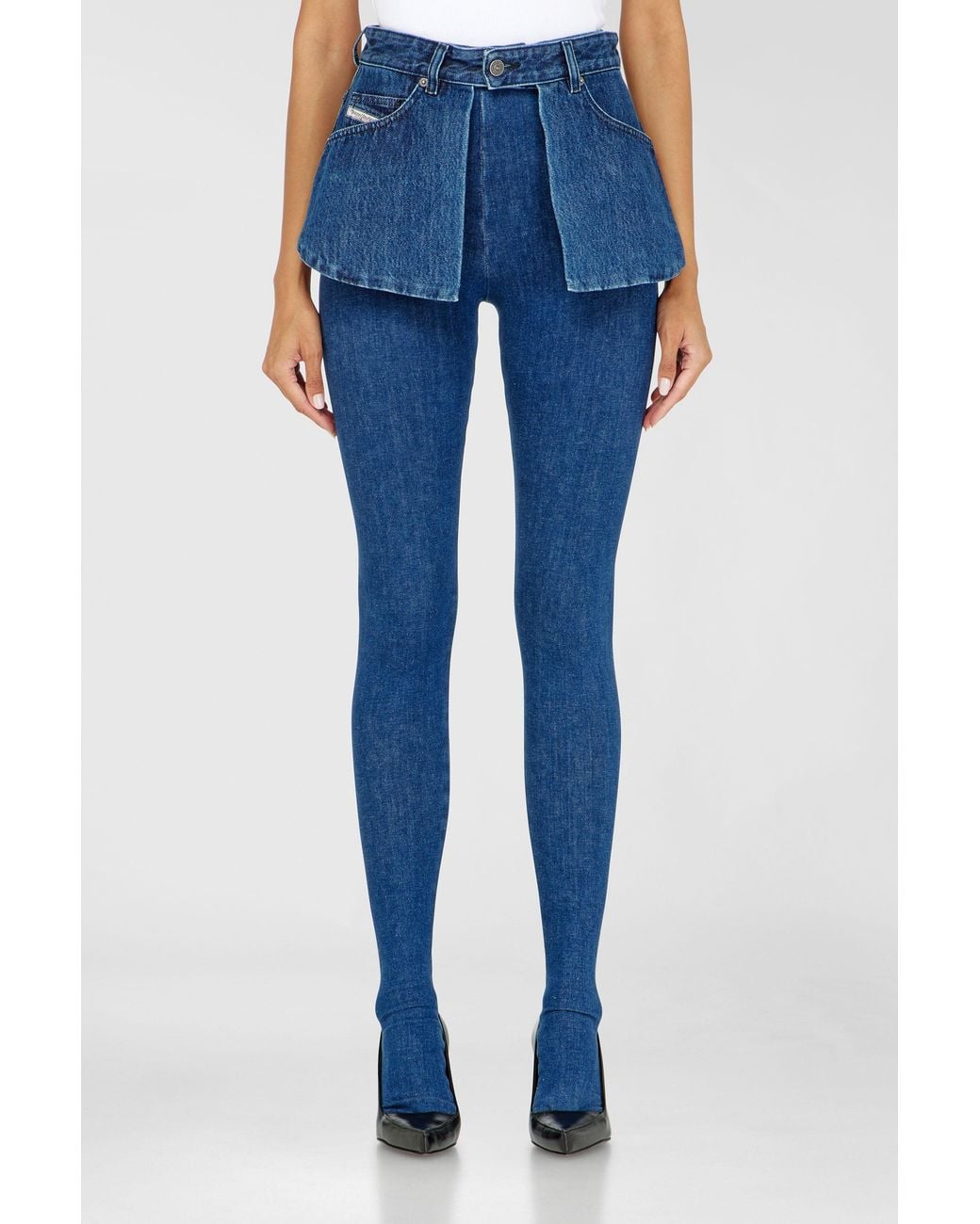 DIESEL Blue Skinny Jeans Regular Waist D-Spika, Dark, Elastic Waistband