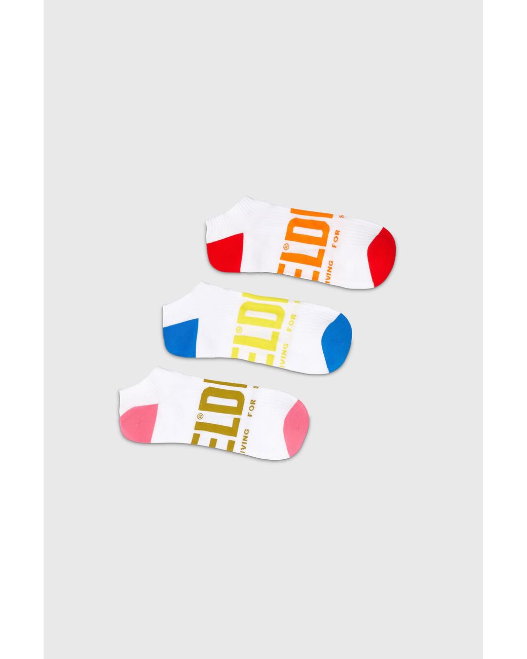 DIESEL White Three-Pack Low-Cut Logo Socks for men