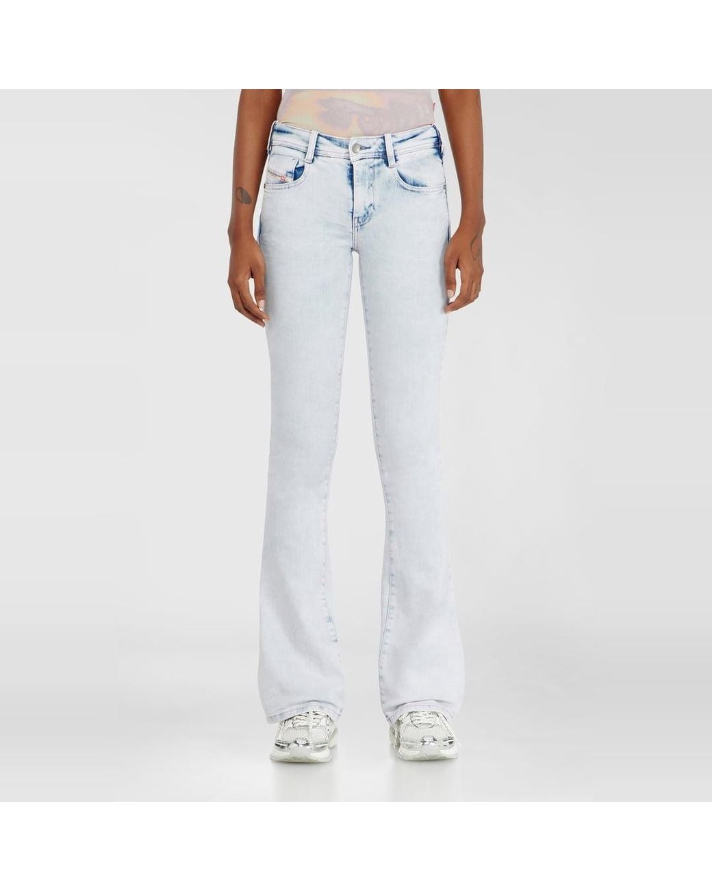 DIESEL Blue Bootcut Jeans Low Waist 1969 D-Ebbey, Colored, Zip Fly