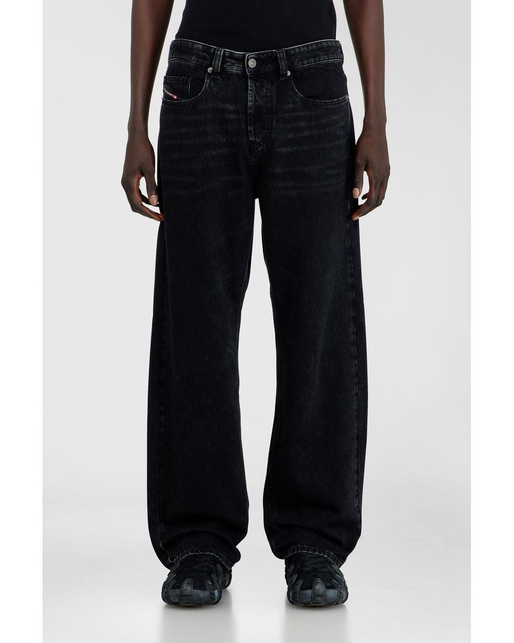 DIESEL Black Relaxed Jeans Low Waist 2001 D-Macro, /Dark, Button Fly for men