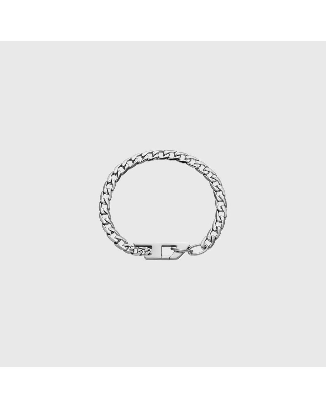 DIESEL White Stainless Steel Chain Bracelet