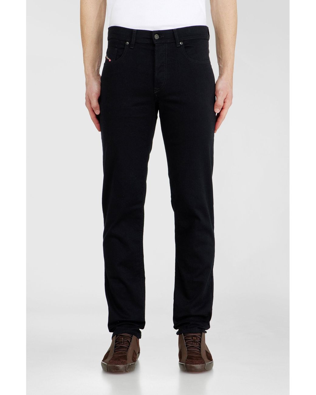 DIESEL Black Regular Jeans Regular Waist 2023 D-Finitive, /Dark, Button Fly for men