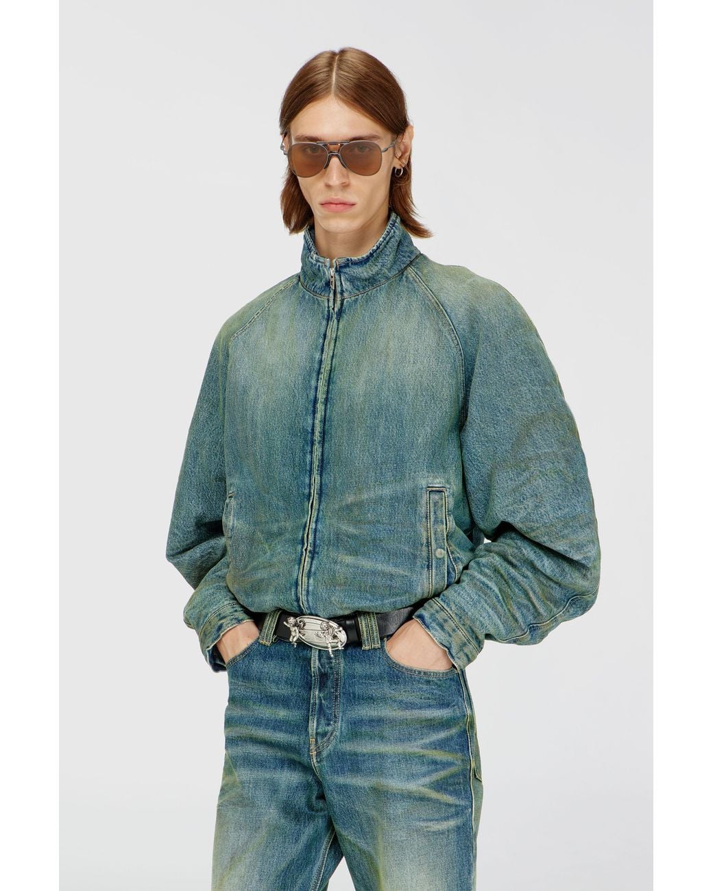 DIESEL Green Padded Jacket for men
