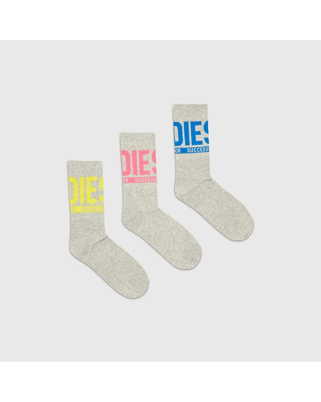 DIESEL White Three-Pack Of Logo Cuff Socks for men