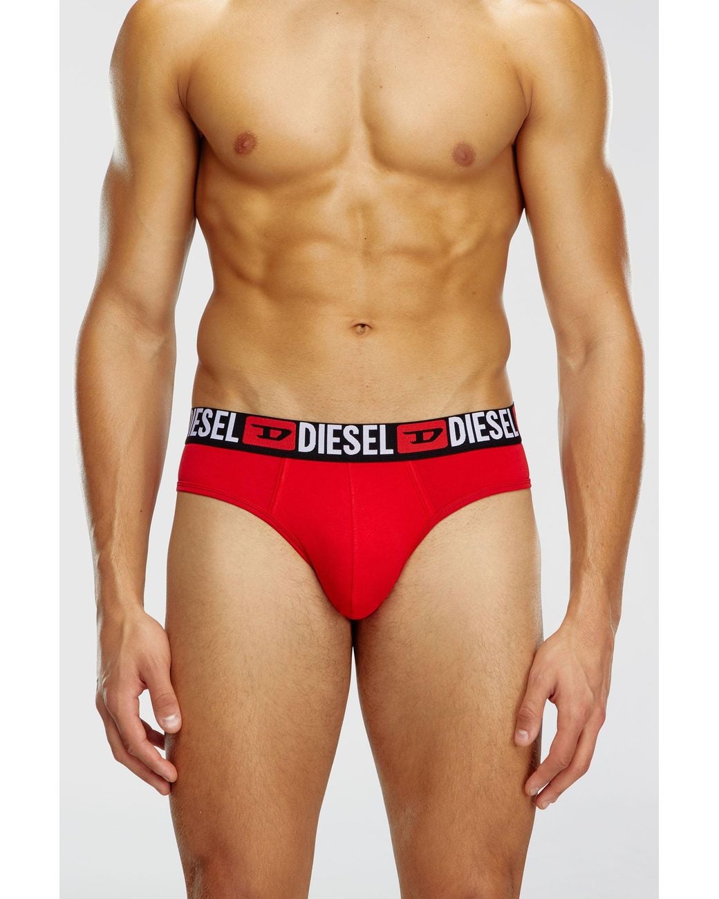 DIESEL Red Three-Pack Of Solid-Colour Briefs for men