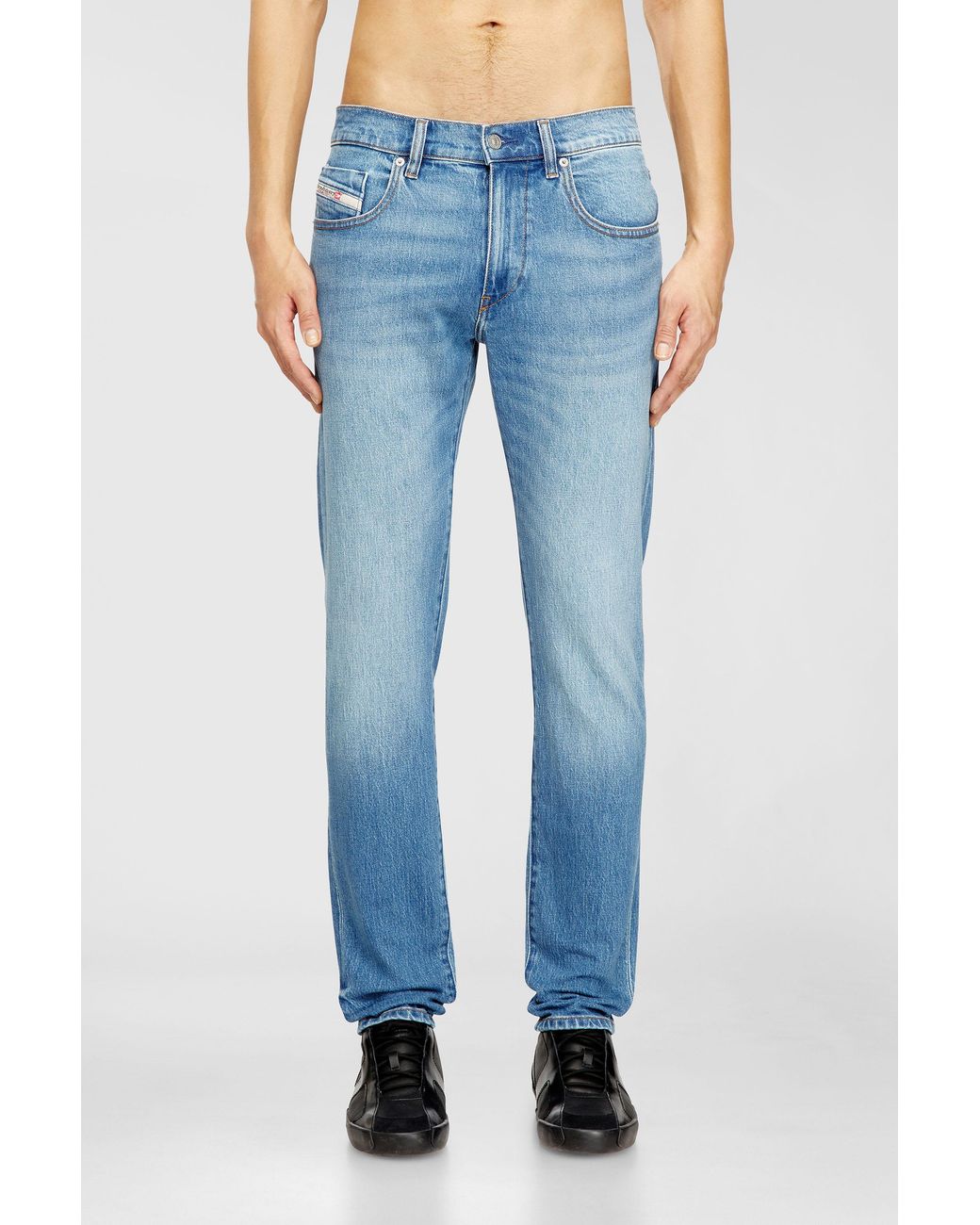 DIESEL Blue Slim Jeans Regular Waist 2019 D-Strukt, Light, Zip Fly for men
