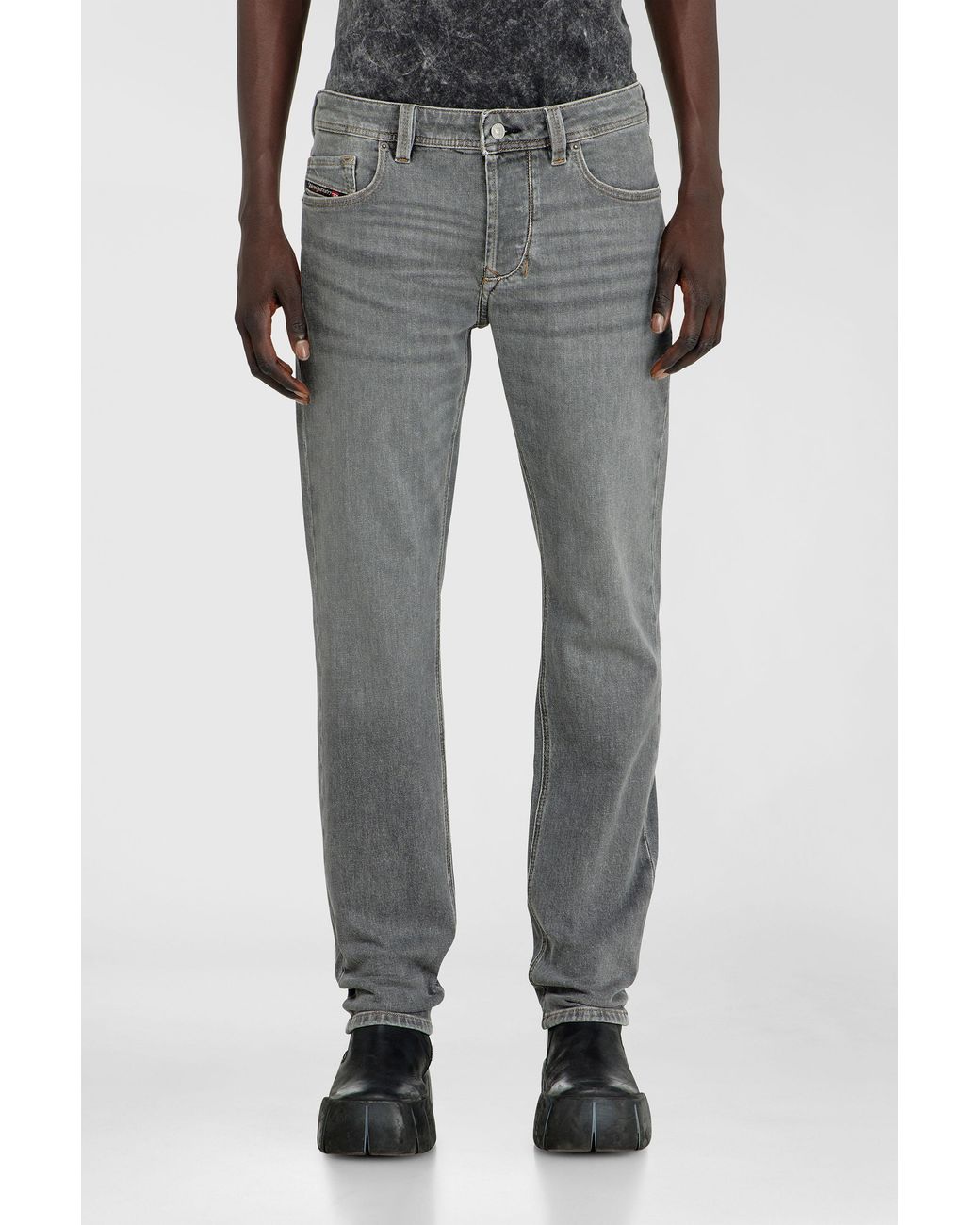 DIESEL Gray Regular Jeans Low Waist 1986 Larkee-Beex, Button Fly for men