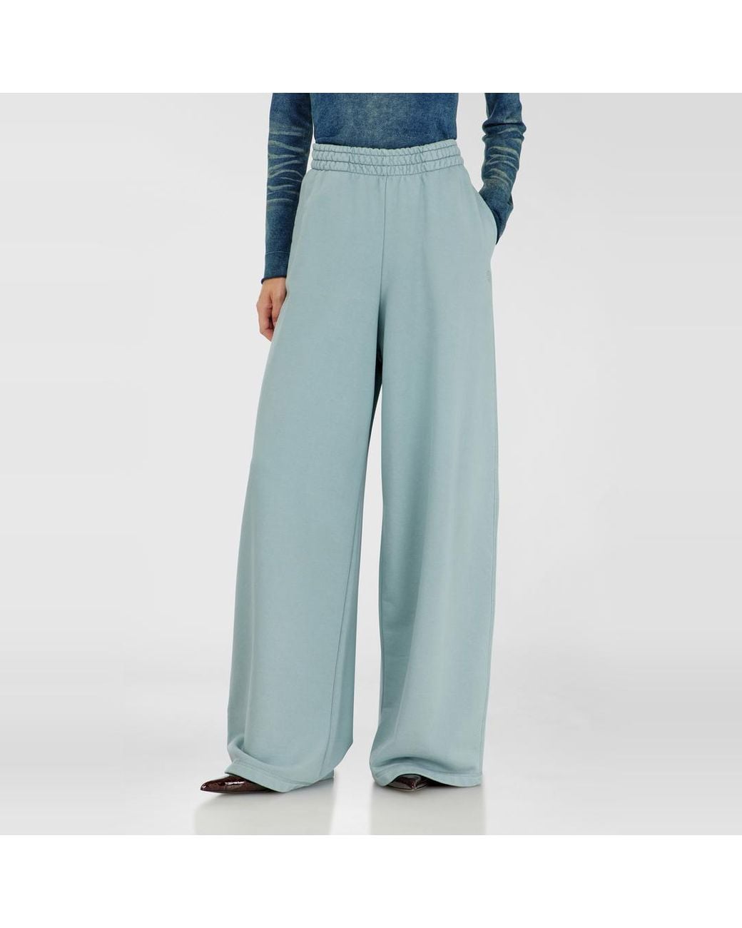 DIESEL Blue Loose Track Pants With Elastic Waistband