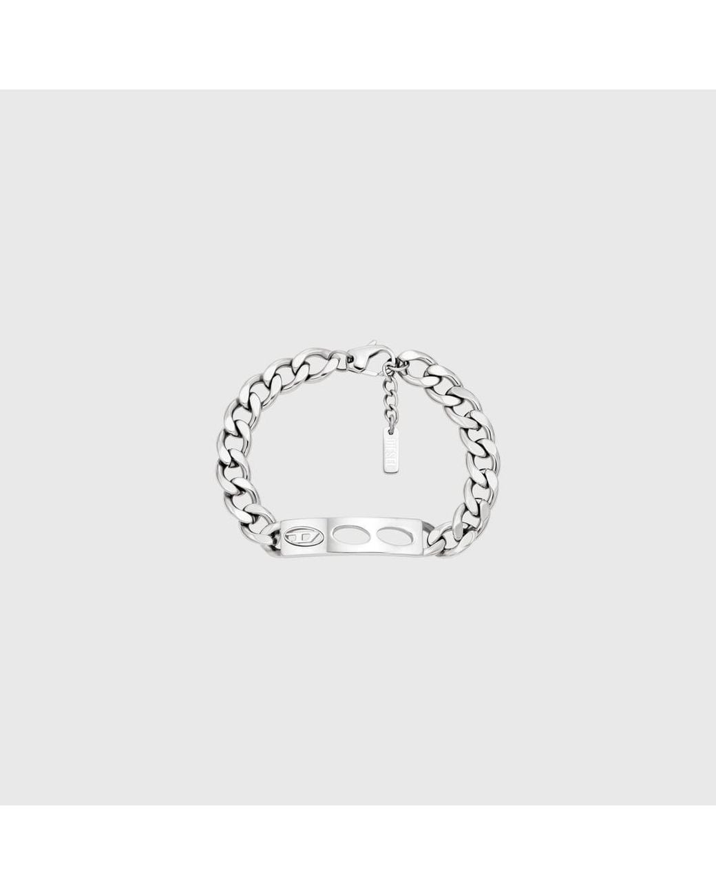 DIESEL Metallic Stainless Steel Id Bracelet