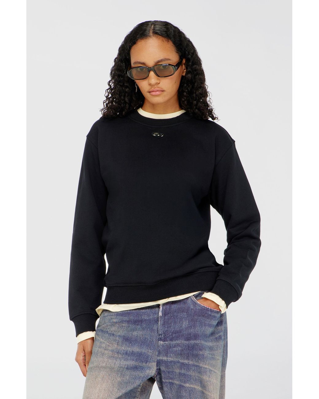 Sudadera De Algodón Con Bordado Oval D DIESEL de color Blue