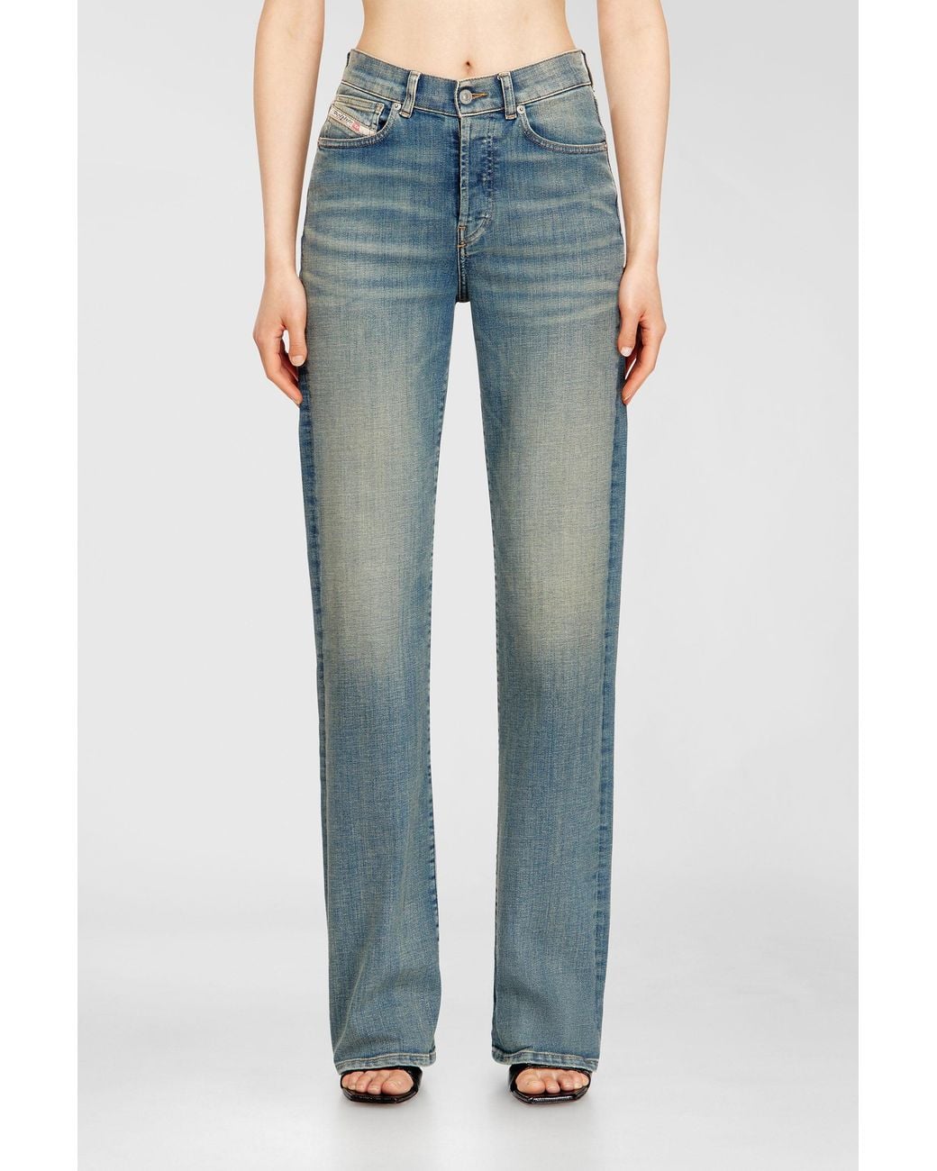 DIESEL Blue Regular Jeans High Waist 1971 D-Sent, Medium, Button Fly