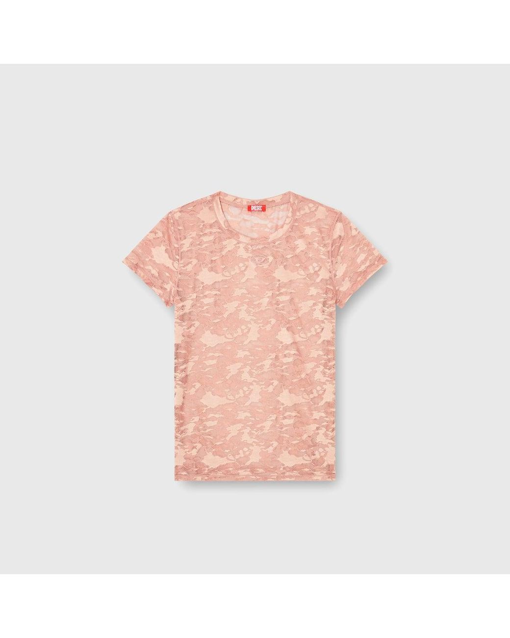 DIESEL Pink Camo Lace T-Shirt