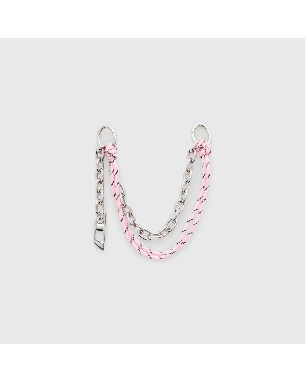 DIESEL White Metal Charm With Chain And Rope Detail
