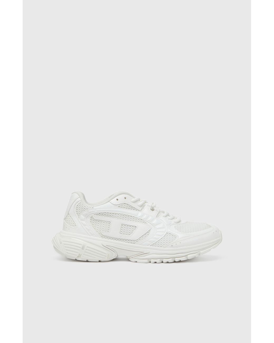 DIESEL White S-Pro-V-Dense-Mesh Sneakers With Oval D Logo for men