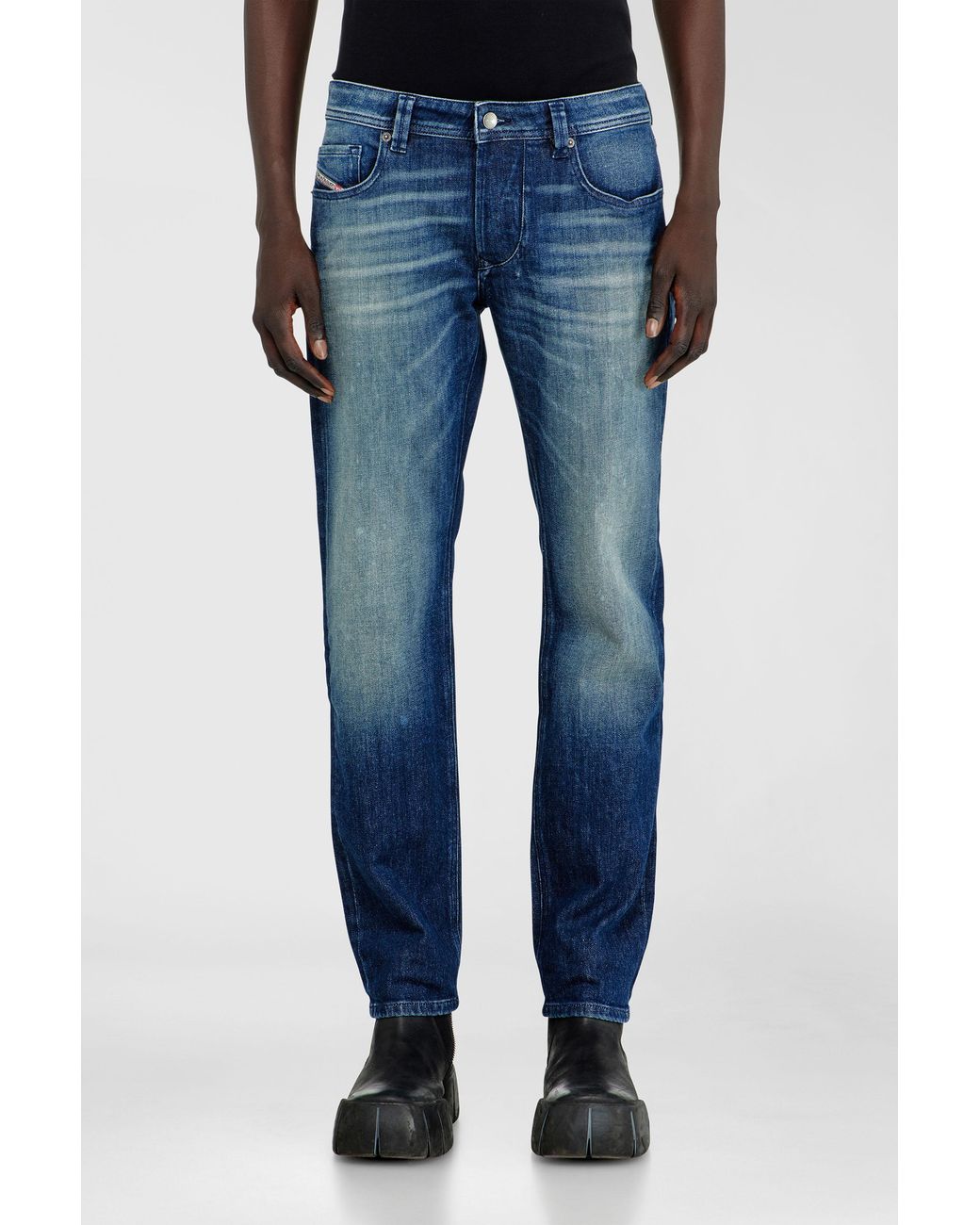 DIESEL Blue Regular Jeans Low Waist 1986 Larkee-Beex, Dark, Button Fly for men