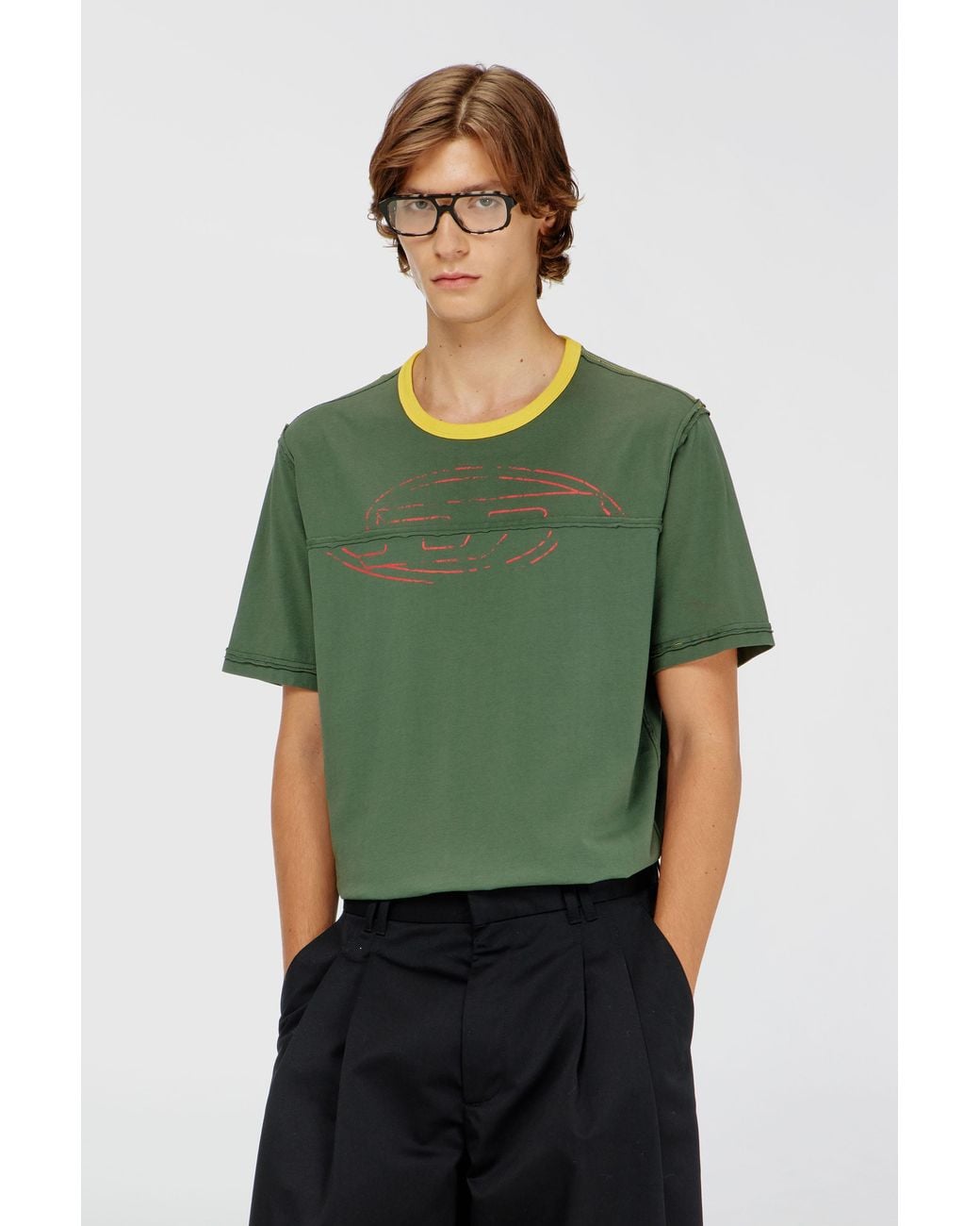 DIESEL Green T-Shirts for men