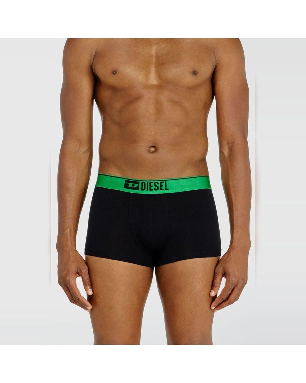 DIESEL Blue Three-Pack Boxer Briefs With Metallic Waistband for men