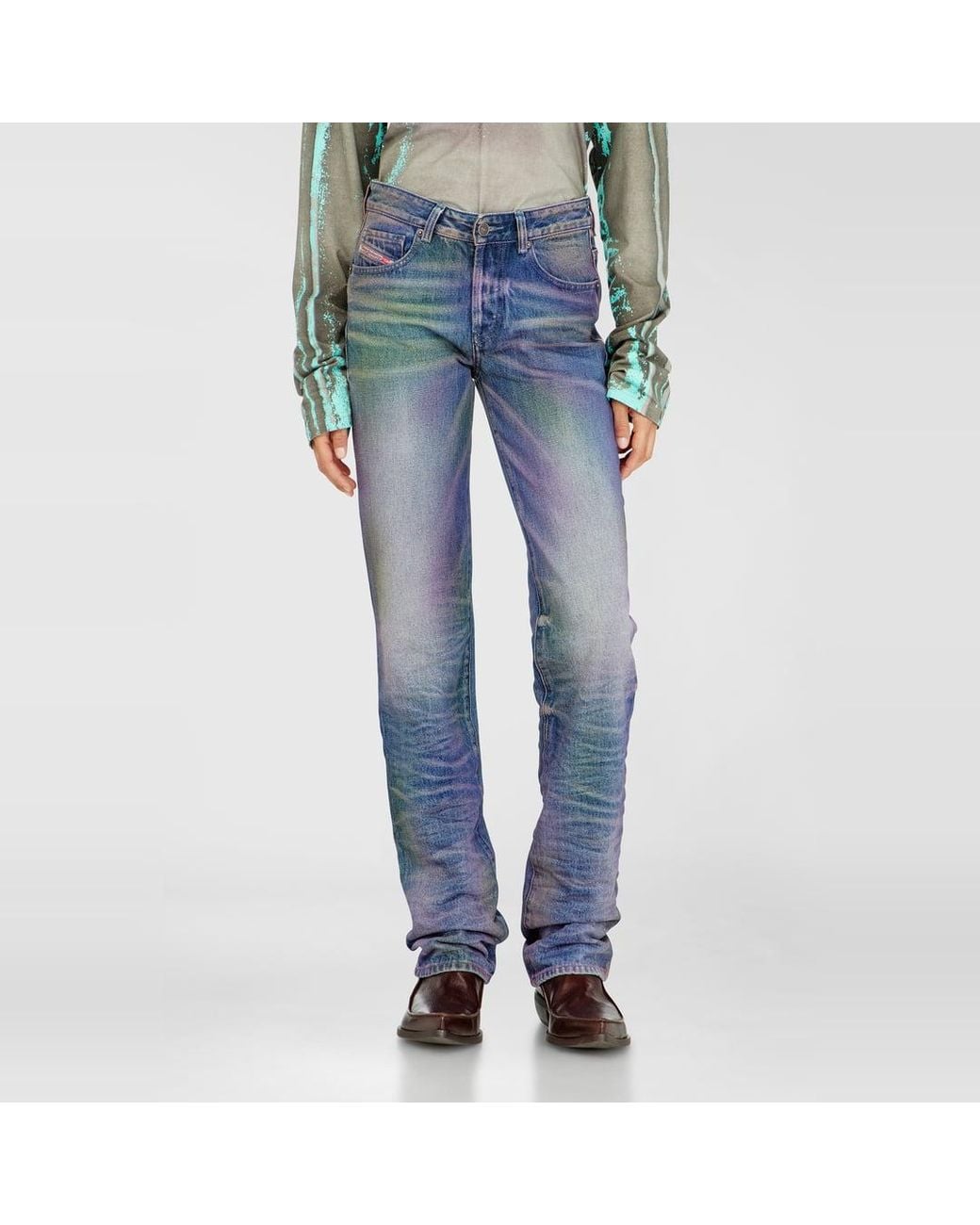 DIESEL Blue Regular Jeans Regular Waist D-Lie, Button Fly
