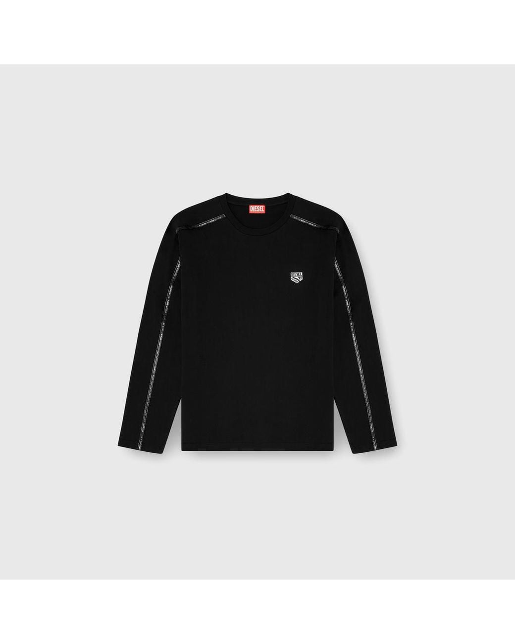 DIESEL Black Long-Sleeve T-Shirt With Tonal Trims for men