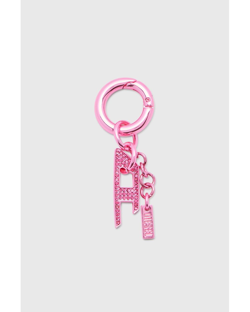 DIESEL Pink Charm With Rhinestone D Charm