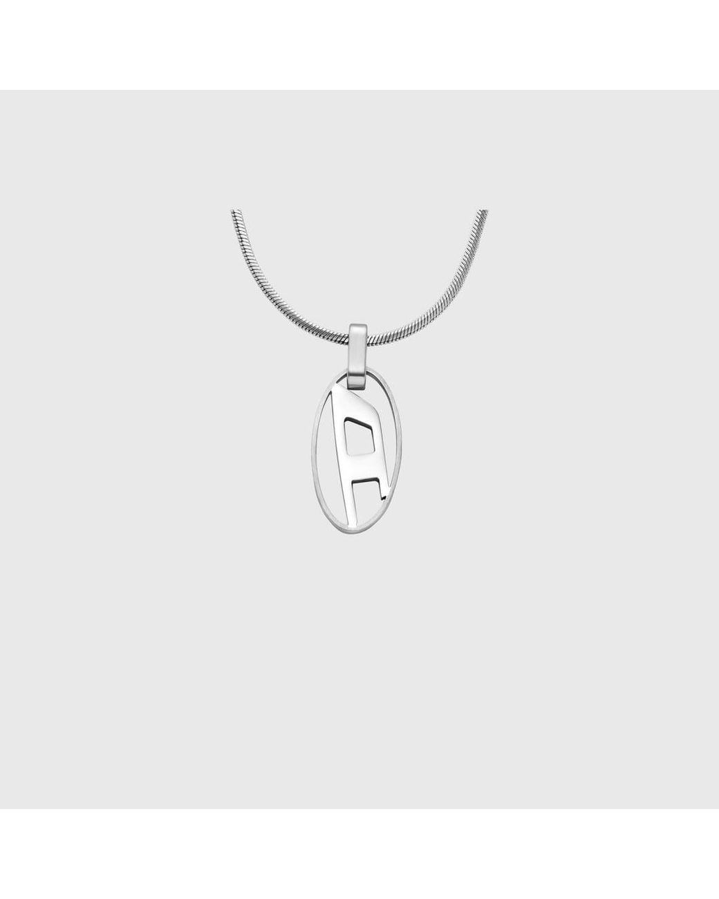 DIESEL Blue Stainless Steel Pendant Necklace