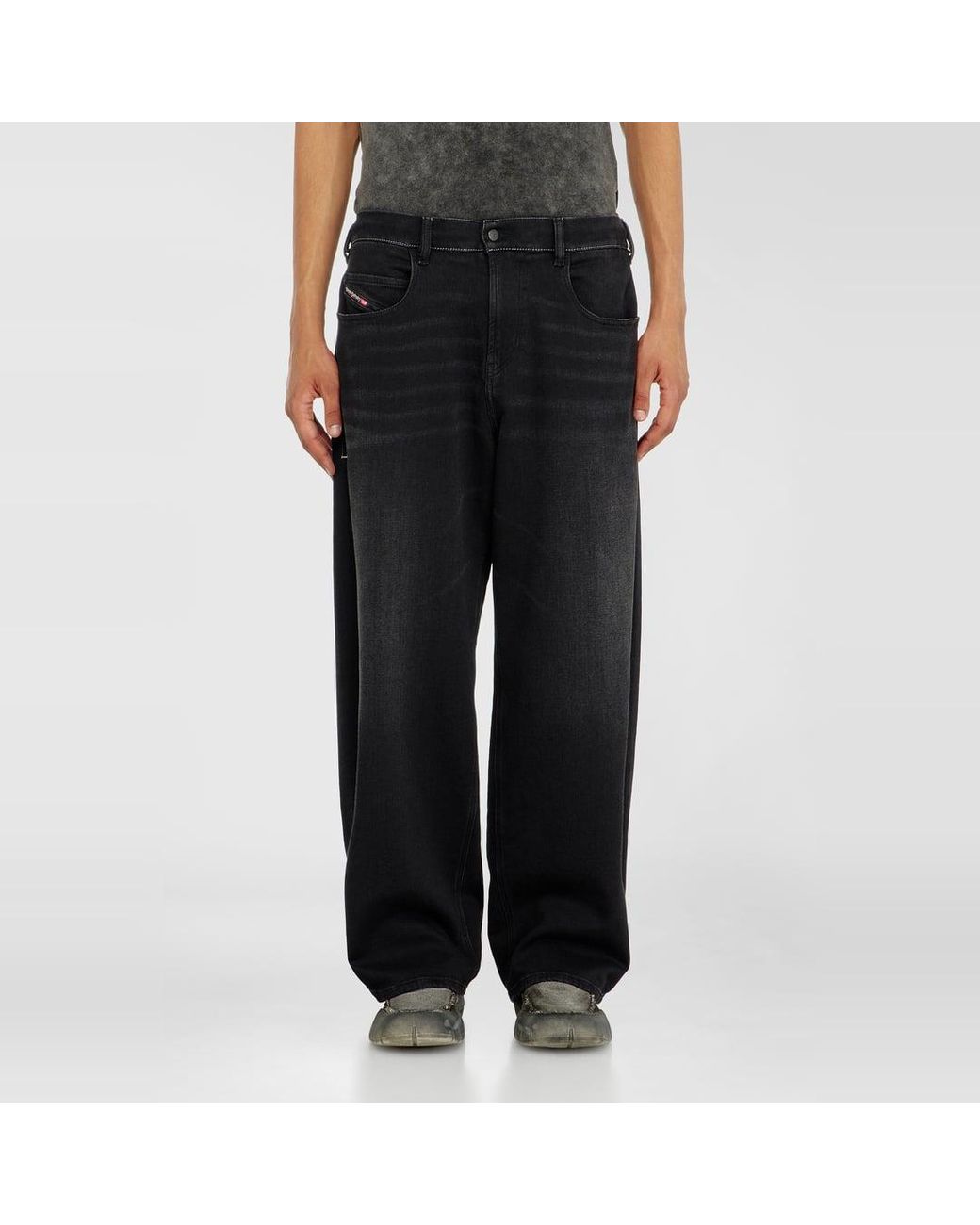 DIESEL Black Relaxed Regular Waist 2097 D-Enim-M Joggjeans, /Dark, Zip Fly