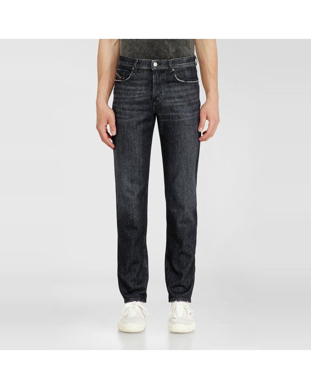 DIESEL Blue Regular Jeans Regular Waist 2023 D-Finitive, /Dark, Button Fly for men