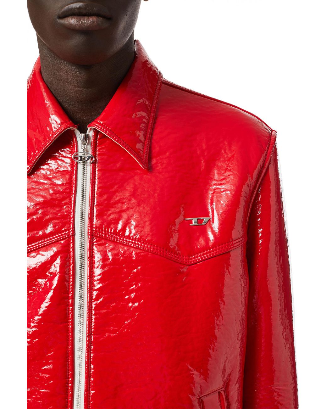 DIESEL Vinyl-effect Trucker Jacket in 