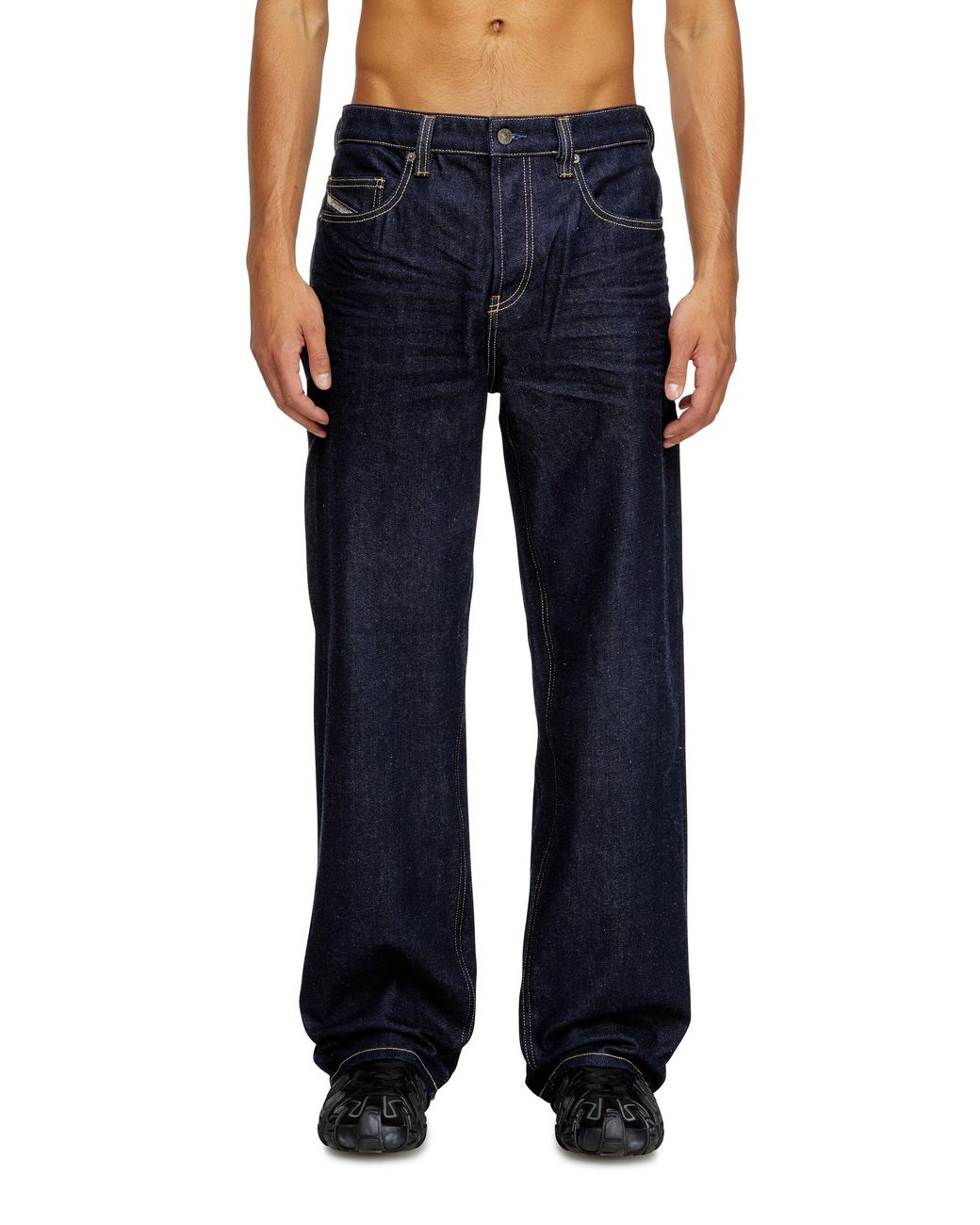 DIESEL Blue Relaxed Jeans Low Waist 2001 D-Macro, Dark, Button Fly for men
