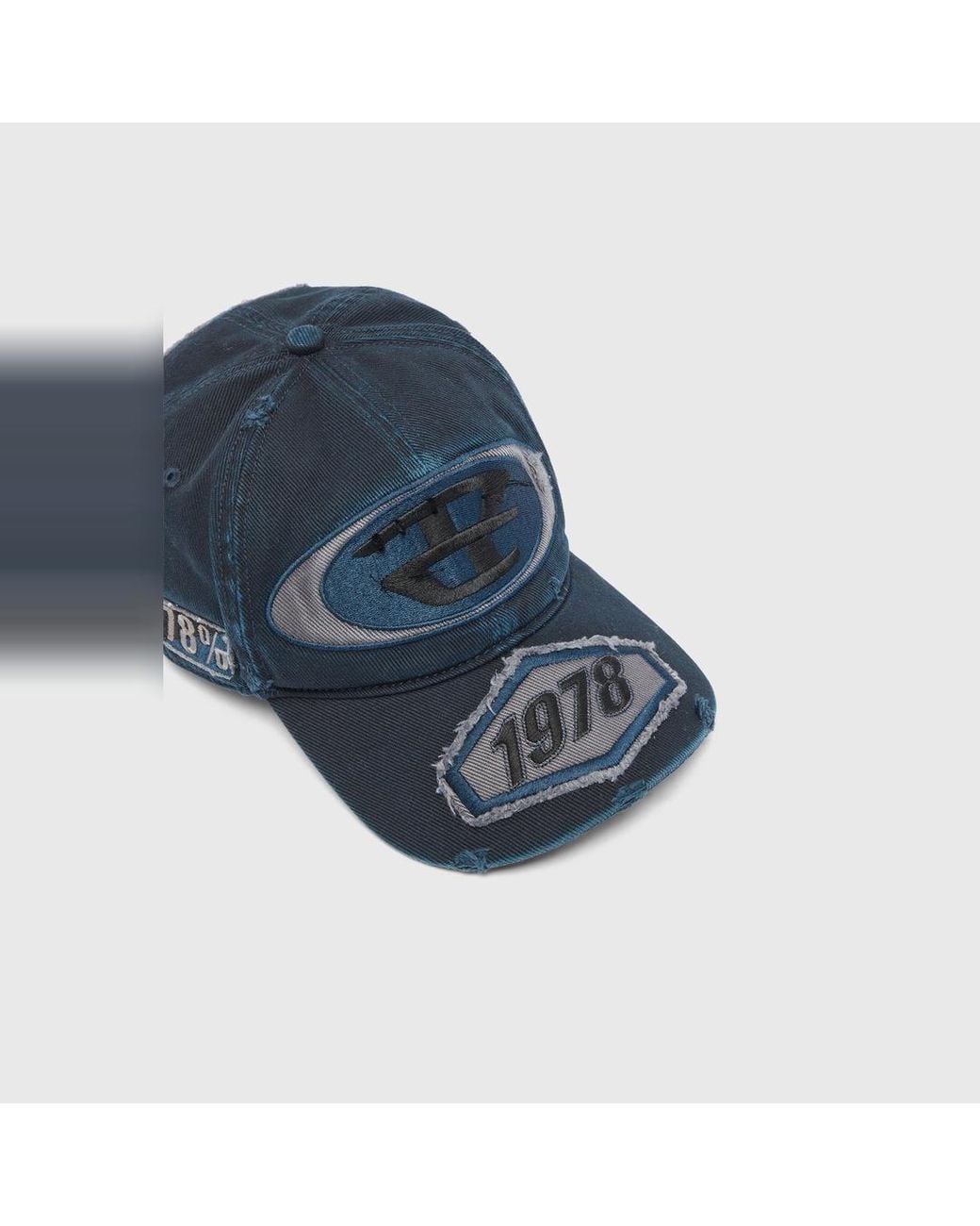 DIESEL Blue Basecap Mit Strick-Aufnähern