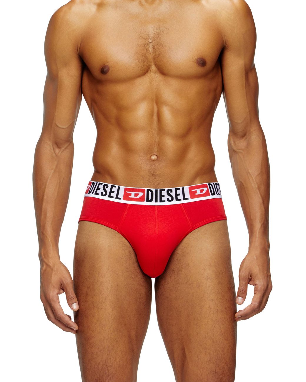 DIESEL Red Three-Pack Of Solid-Colour Briefs for men