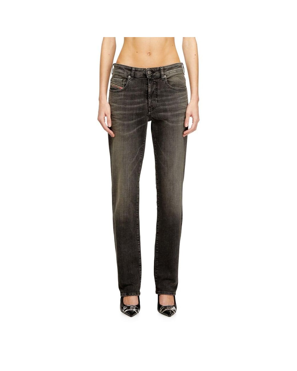 DIESEL Black Regular Jeans Low Waist 1989 D-Mine, Button Fly