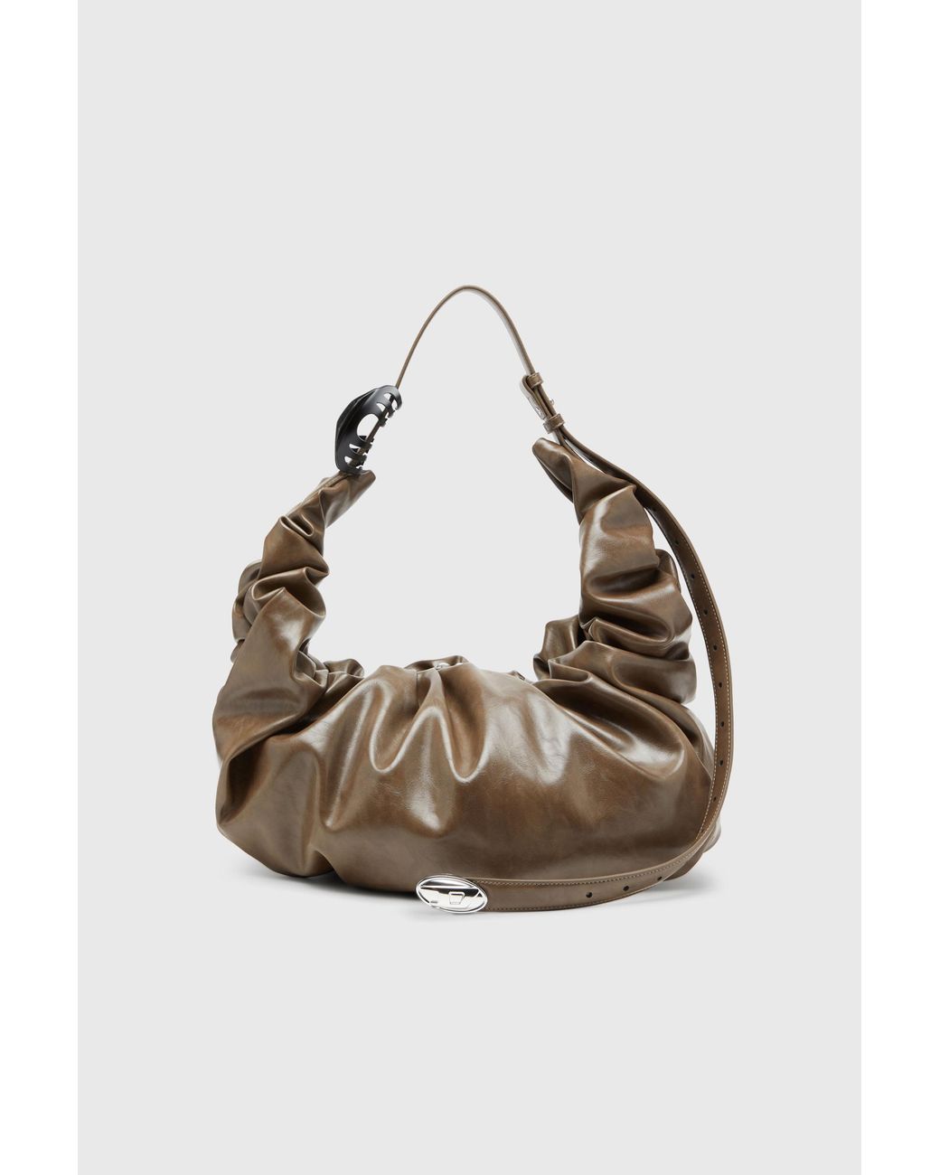 DIESEL Natural Grab-D-Large Scrunched Hobo Bag