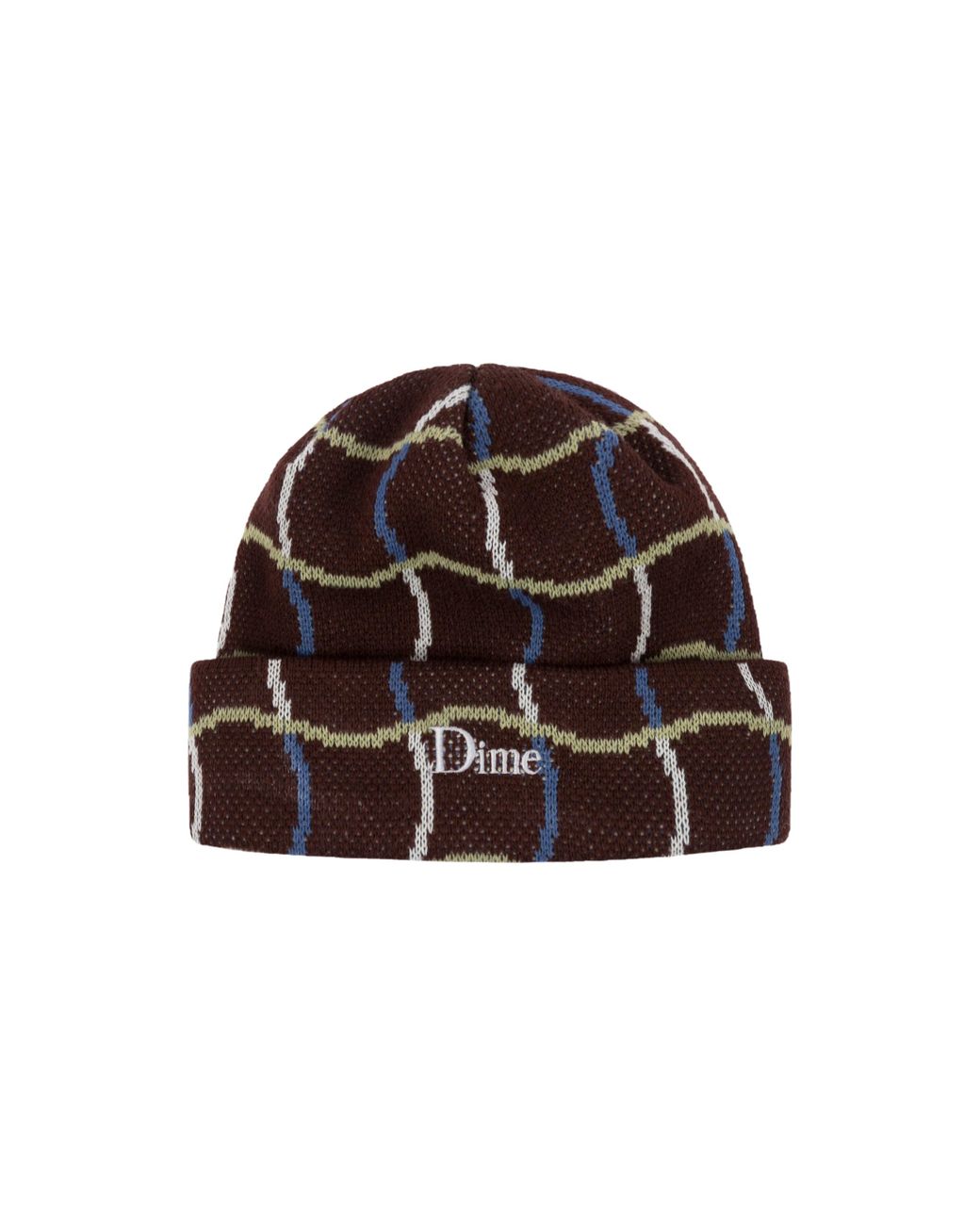 Dime Wave Checkered Beanie in Brown for Men | Lyst