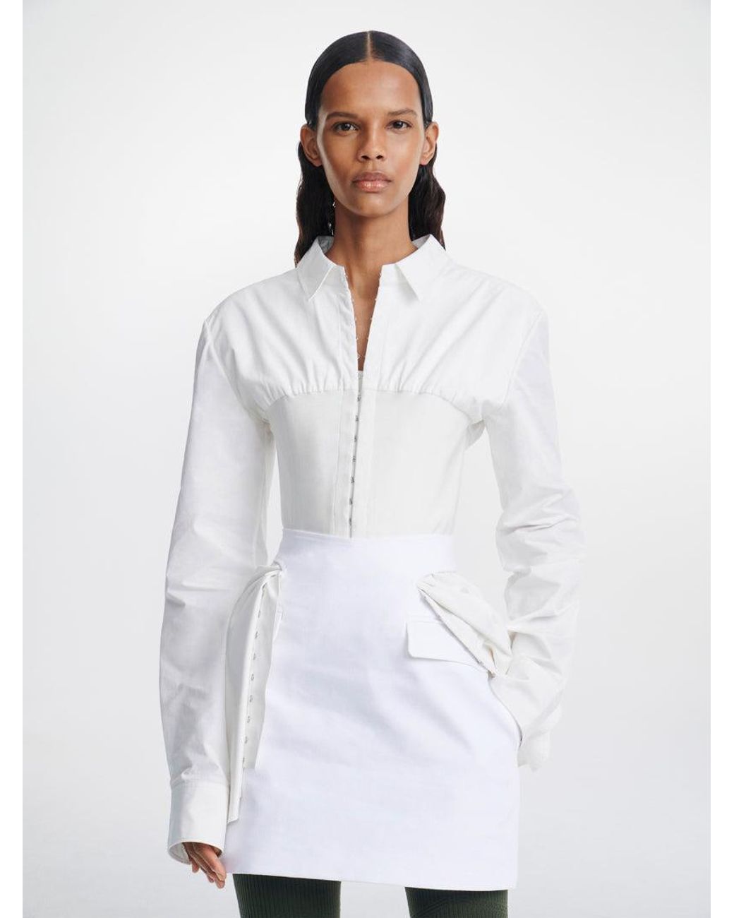 Dion Lee Hook Tube Shirt Dress in White | Lyst