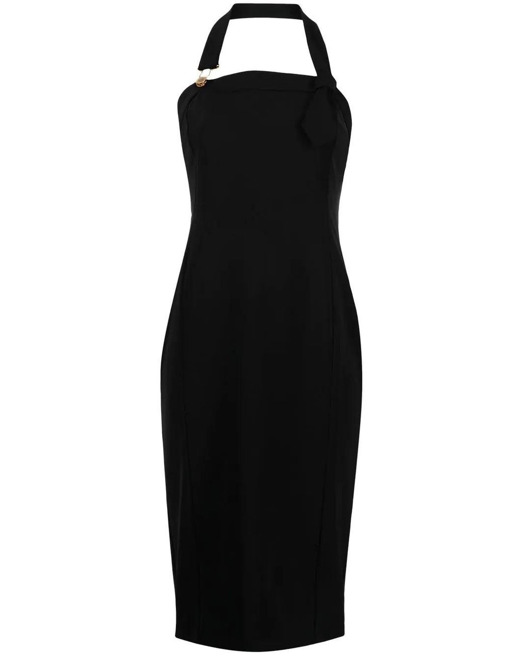 Boutique Moschino Synthetic Halterneck Dress in Black - Lyst