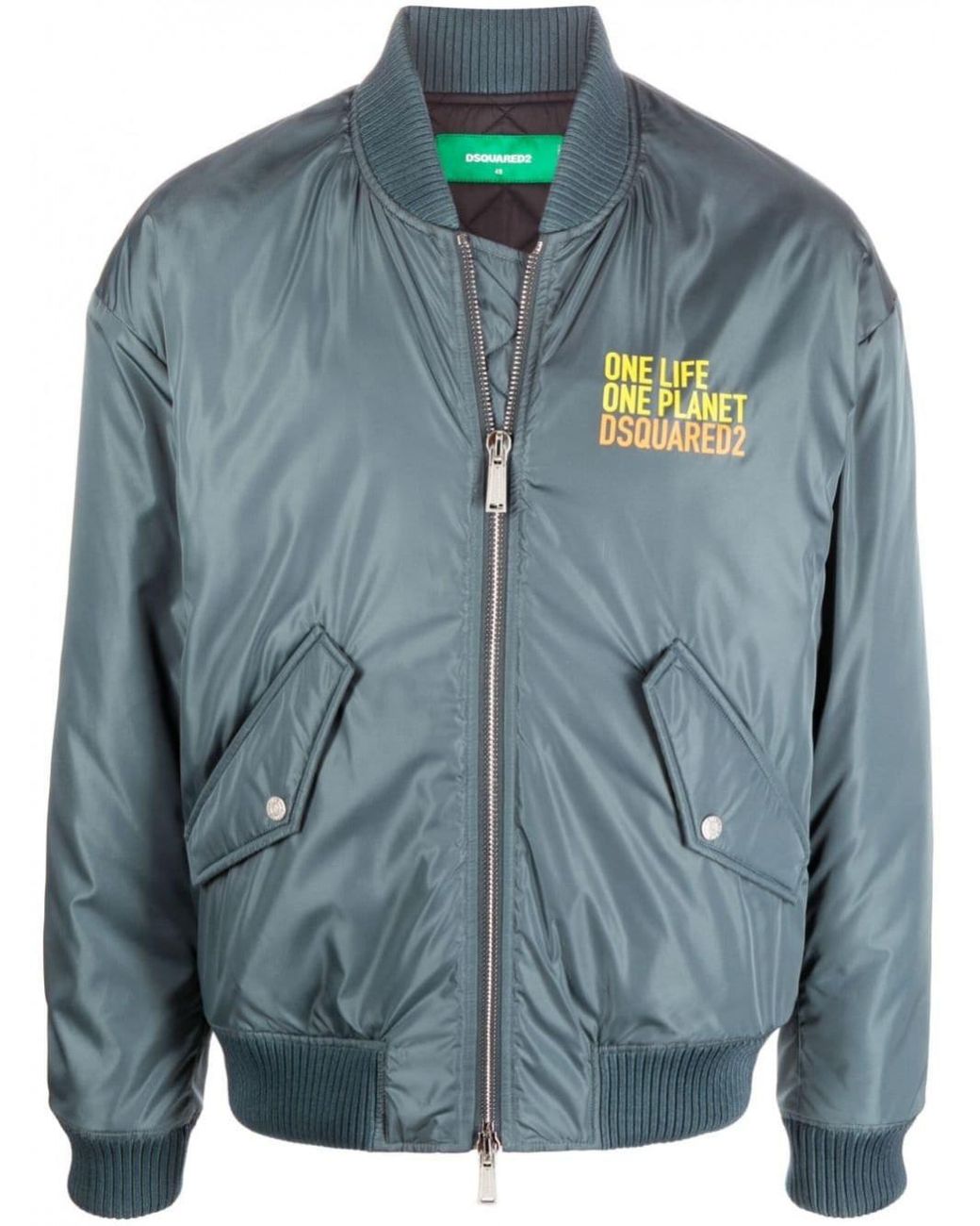 DSquared² One Life One Planet Motif Bomber Jacket in Blue for Men | Lyst