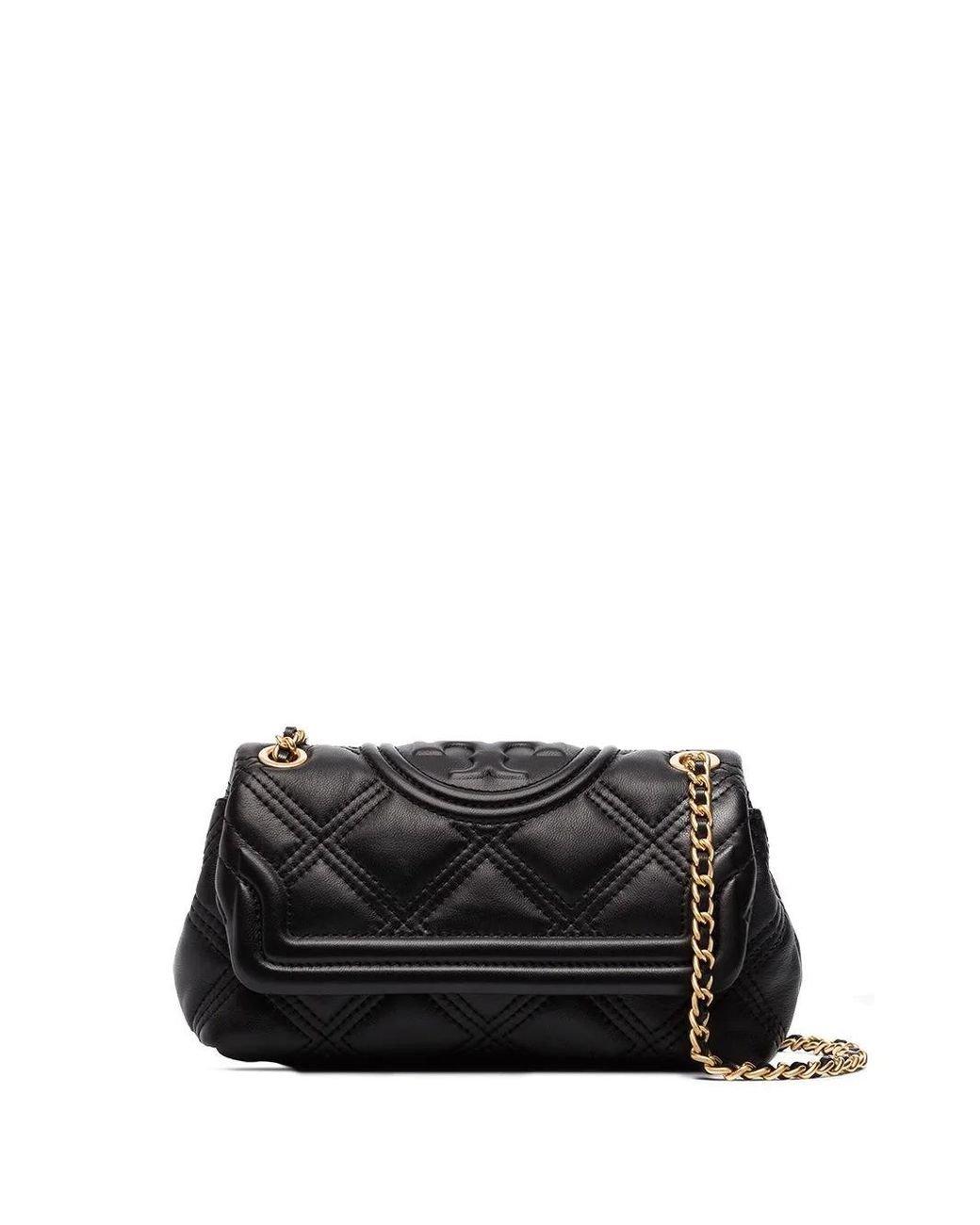 Tory Burch Diamond-quilted Leather Shoulder Bag in Black | Lyst