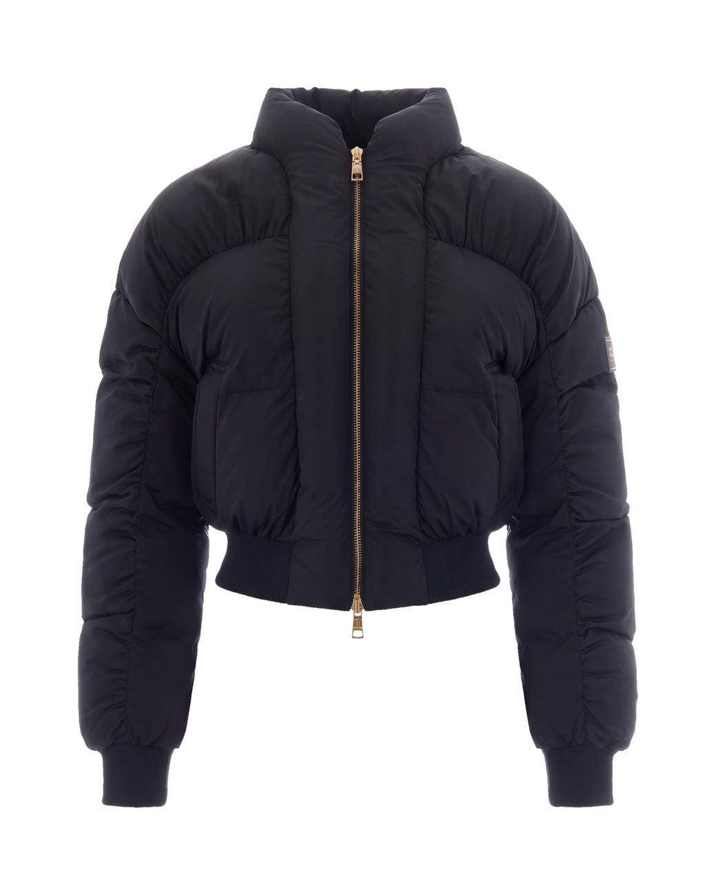 Elisabetta Franchi Blue Cropped Down Jacket