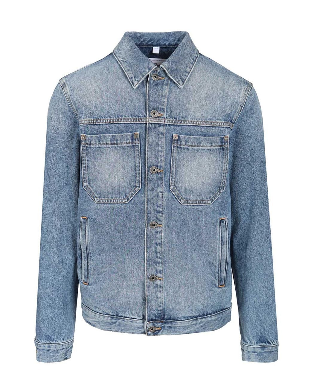 Off-White c/o Virgil Abloh Blue Half Arrow Printed Denim Skate Jacket for men