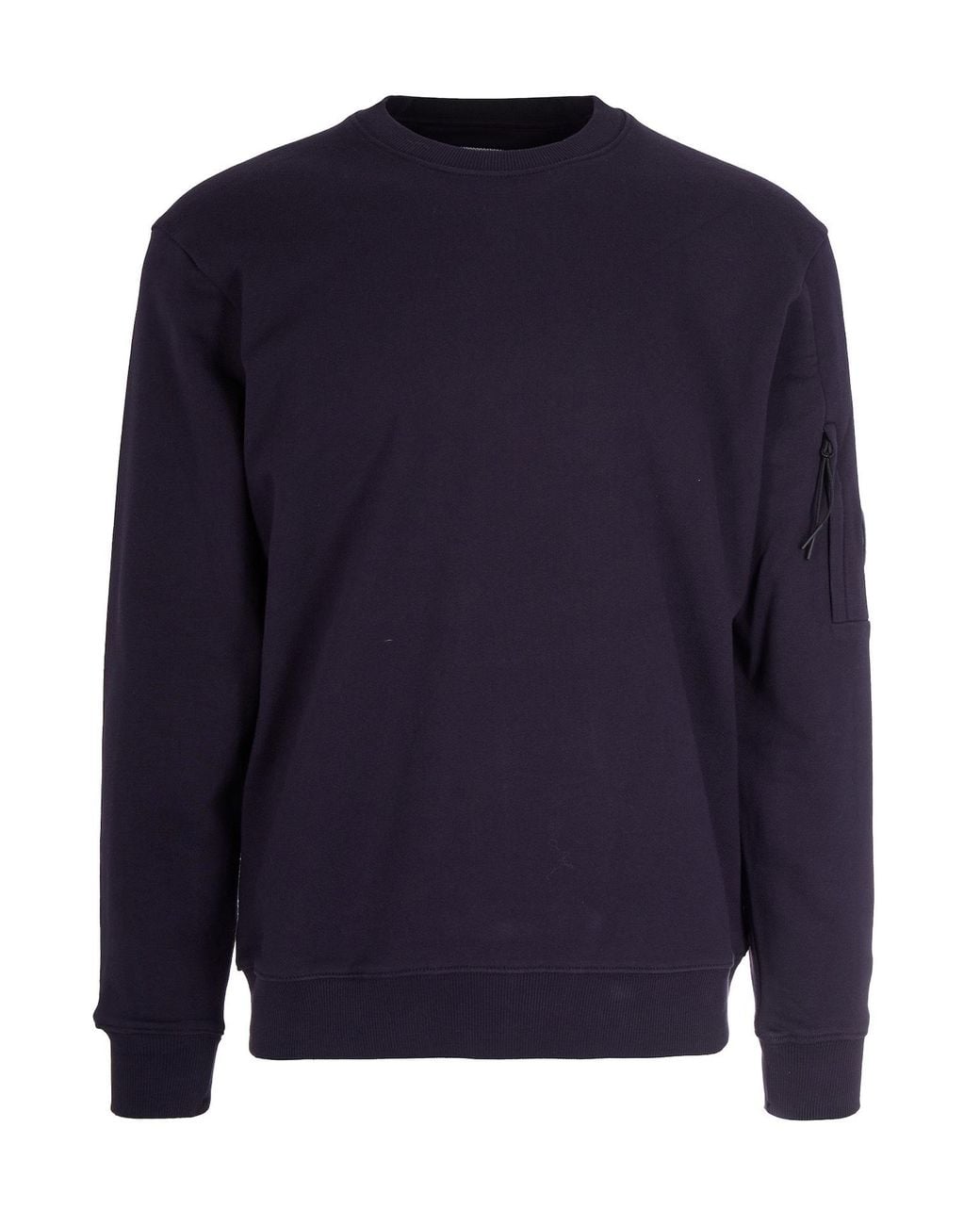 C P Company Blue Diagonal Raised Fleece Crewneck Sweatshirt for men