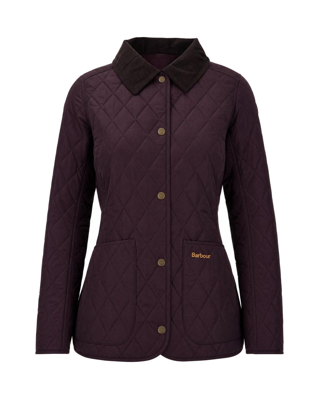 Barbour Purple Quilted Corduroy Collar Jacket