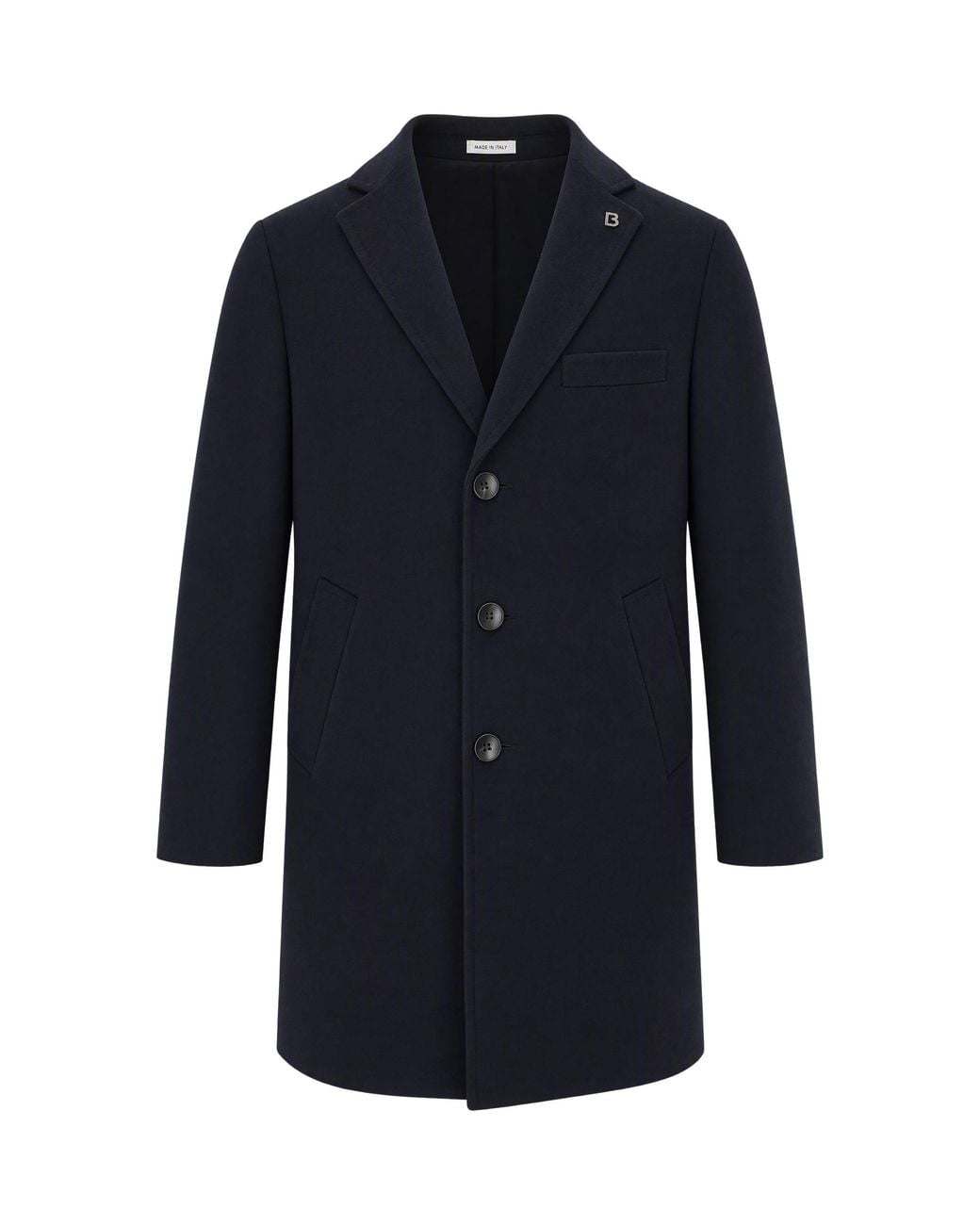 BRERAS Milano Blue Cappotto Tre Bottoni Blu for men