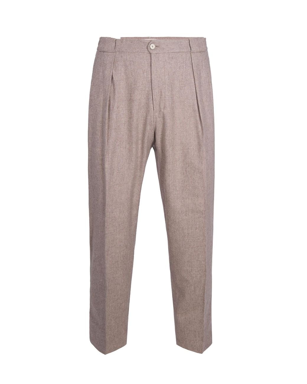 BRIGLIA Gray Pantalone Sartoriale Flanella for men
