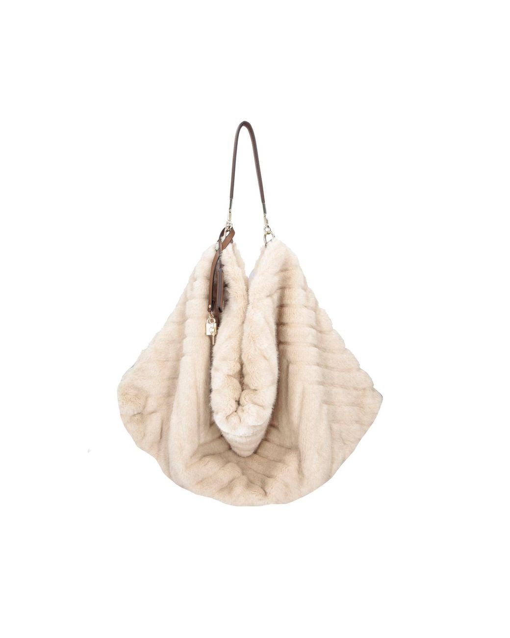 Liu Jo Natural Borsa Hobo Ecopelliccia Cream