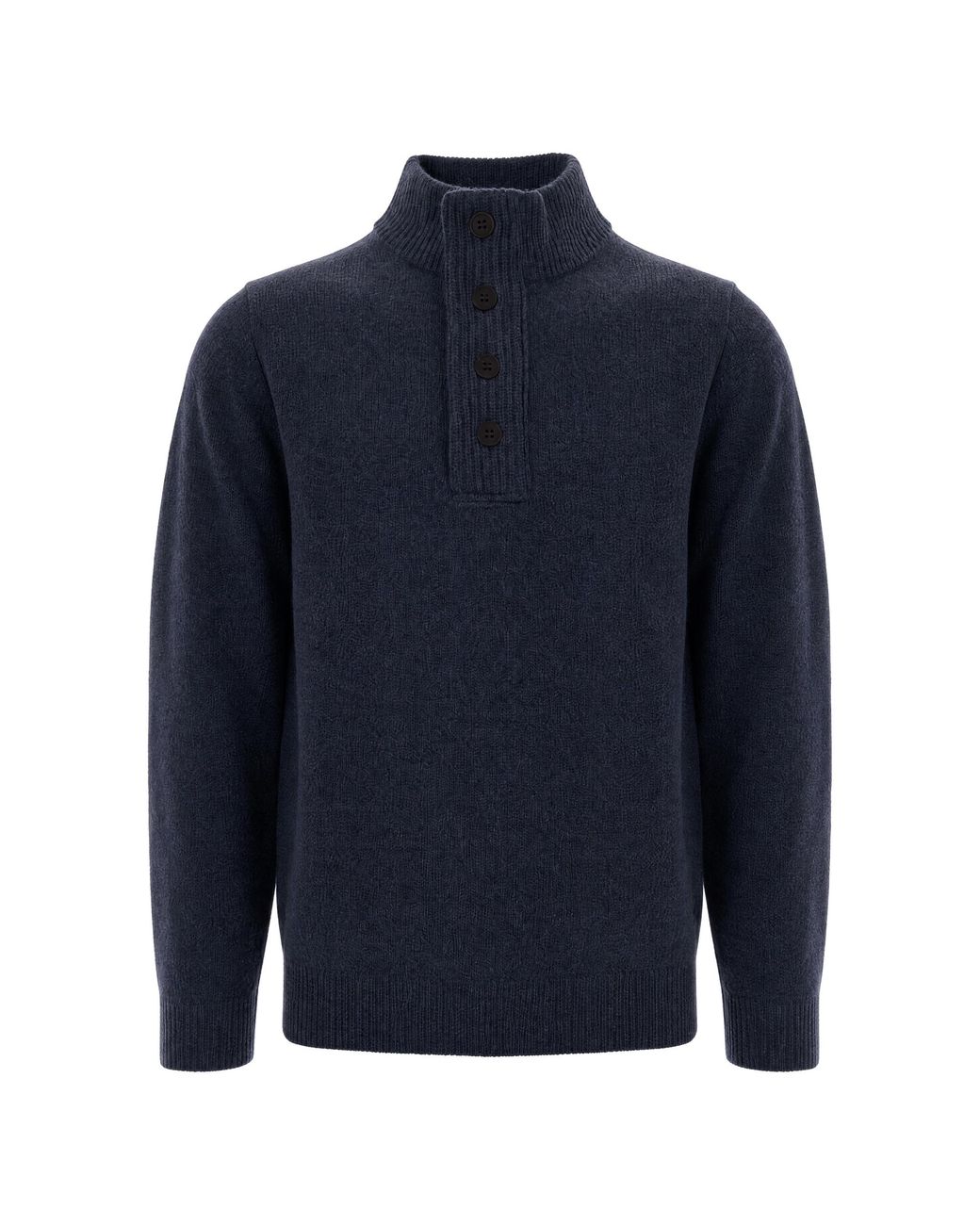 Barbour Blue Half Zip Jumper Essential Patch Wool Jumpers for men