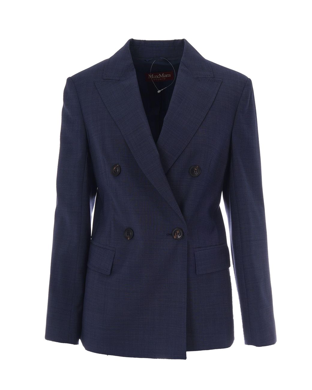 Max Mara Blue Double-Breasted Tailored Blazer